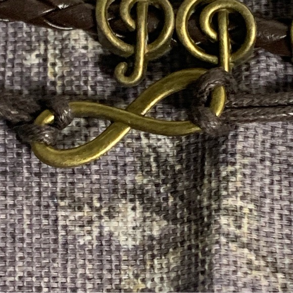 Brand New Faux Leather Band Musical Instrument Wrap Bracelet - Picture 6 of 10